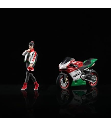 Amazon.co.jp: Moreart 1/64 ミニチュア フィギュア バイク セット